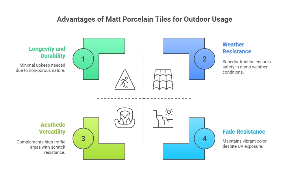 Advantages of Matt Porcelain Tiles for Outdoor Usage