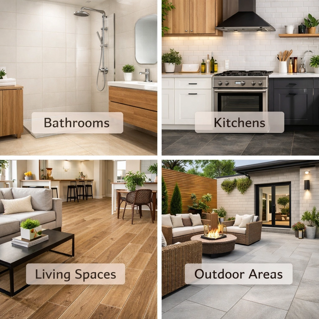 Where Are Porcelain Wall and Floor Tiles Most Used in the UK