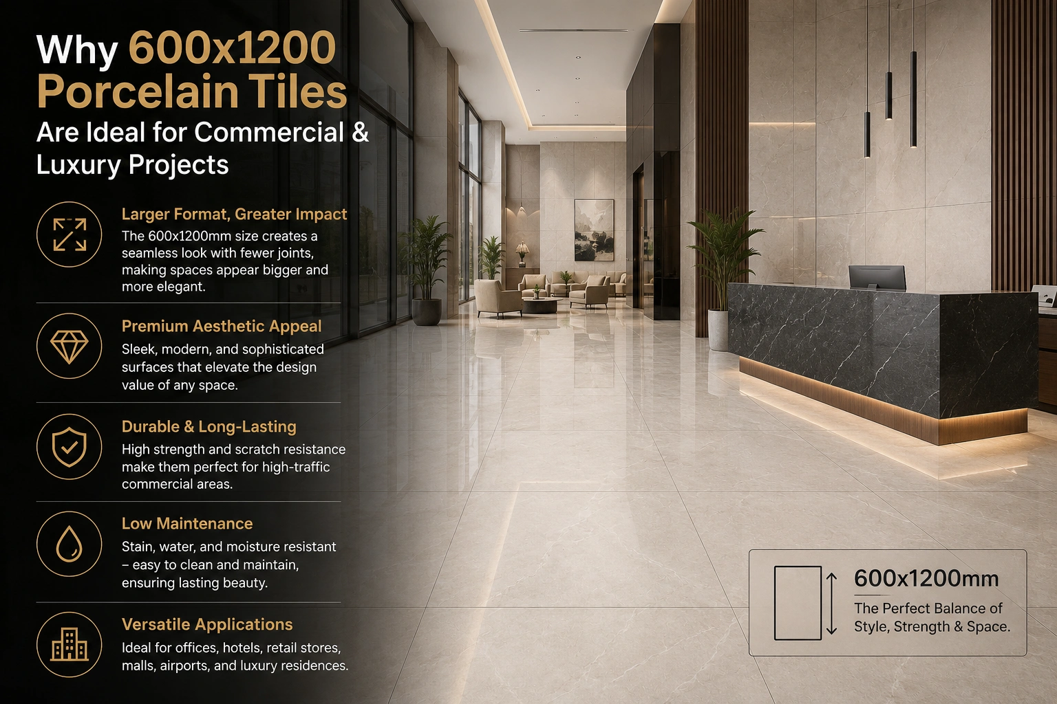 600x1200 porcelain tiles uses